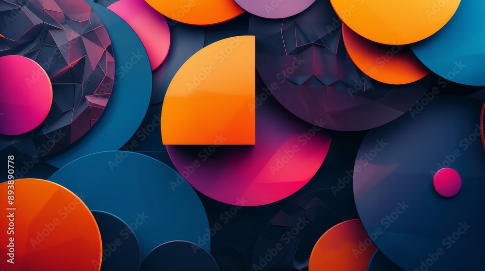An abstract design featuring a mix of colorful circles, with vibrant hues like pink, orange, and blue, on a dark background. The circles overlap and create a dynamic, geometric pattern. - An abstract An abstract design featuring a mix of colorful circles, with vibrant hues like pink, orange, and blue, on a dark background. The circles overlap and create a dynamic, geometric pattern. - An abstract