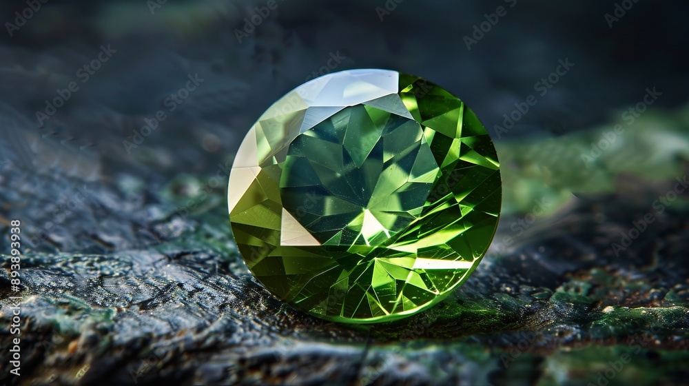Earth-mined natural green sapphire gemstone in a round cut, suitable for jewelry Earth-mined natural green sapphire gemstone in a round cut, suitable for jewelry
