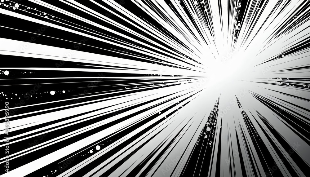 Fototapeta premium Comic Burst: Speed Lines and Heroic Action
