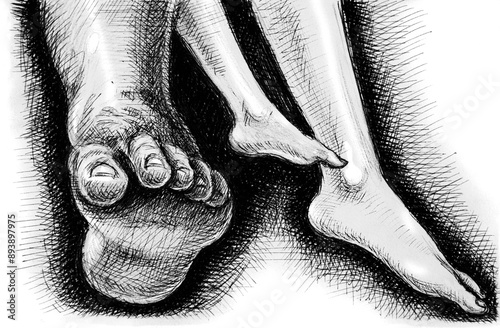 feet drawing Illustration