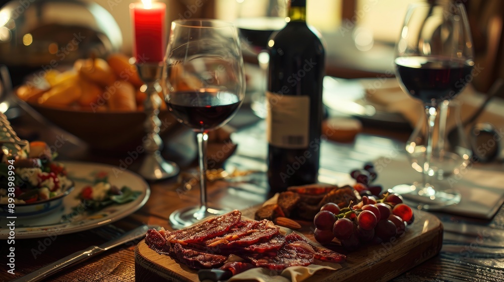Stunning table with tasty wine Stunning table with tasty wine