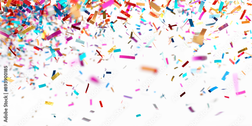 Falling multicolor confetti isolated on white background. Festive background Falling multicolor confetti isolated on white background. Festive background