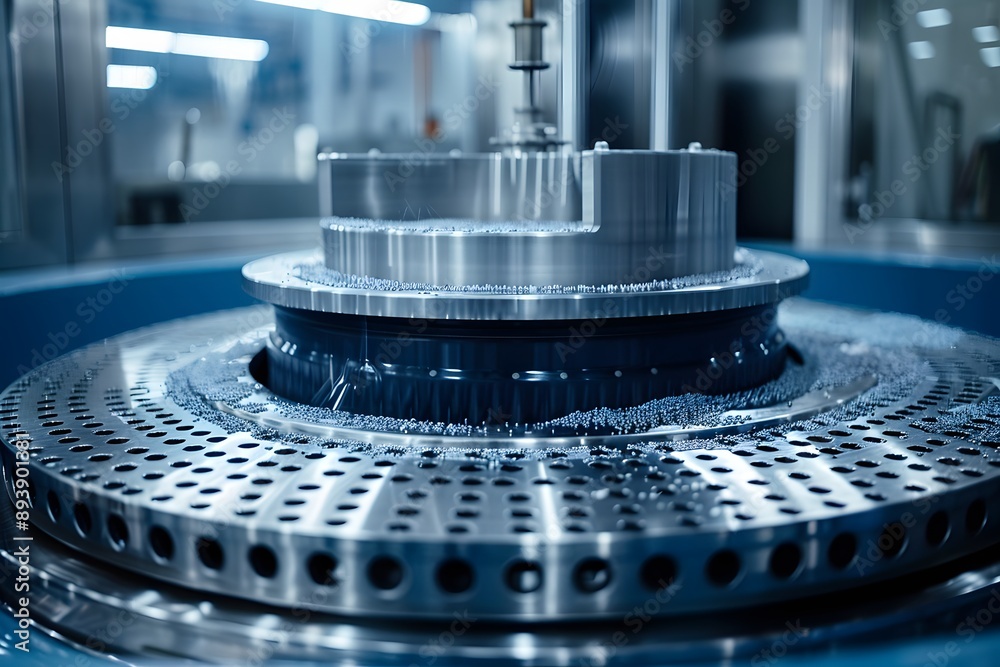 Precision Engineering: Close-Up of a CNC Machining Process Precision Engineering: Close-Up of a CNC Machining Process
