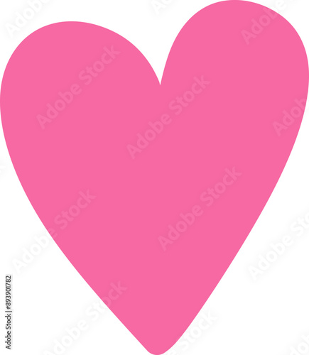 Solid Heart Illustration - Pink Doodle