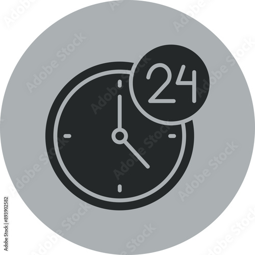 24 Hours Support Icon Design