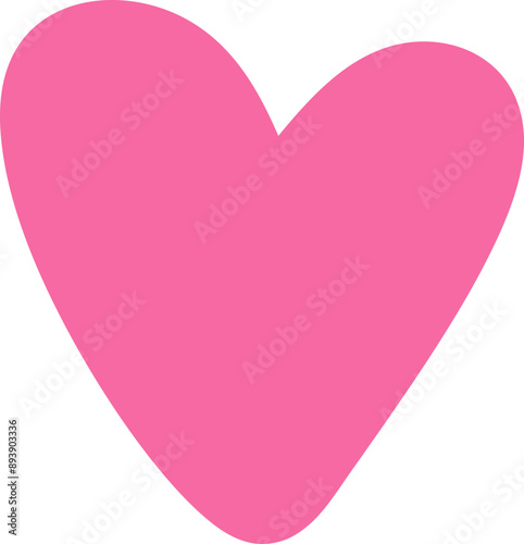 Heart Drawing Illustration in Pink