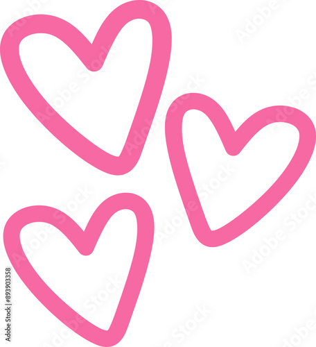 Heart Drawing Illustration in Pink