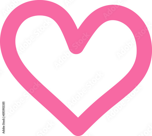 Heart Drawing Illustration in Pink
