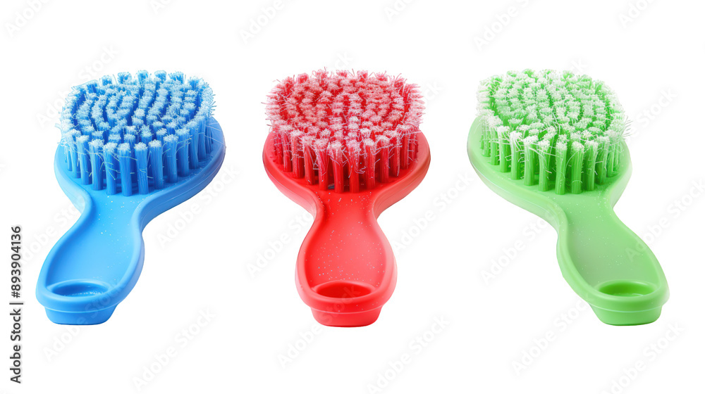 Collection Of Mixed Scrub Brushes Red Blue And Green For Deep Cleaning Ads And Promotions isolated on transparent background. Generative ai Collection Of Mixed Scrub Brushes Red Blue And Green For Deep Cleaning Ads And Promotions isolated on transparent background. Generative ai