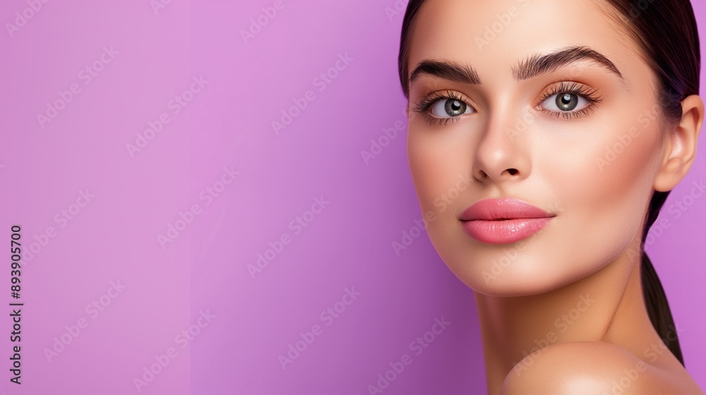 A woman with a pinkish face and a pink background. She is wearing a pink shirt A woman with a pinkish face and a pink background. She is wearing a pink shirt