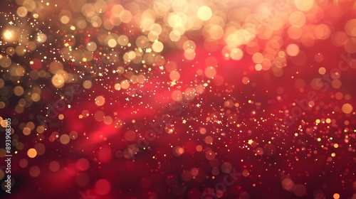 Obraz na płótnie A beautiful abstract background featuring shimmering golden and red bokeh lights, perfect for festive or celebratory themes. w salonie