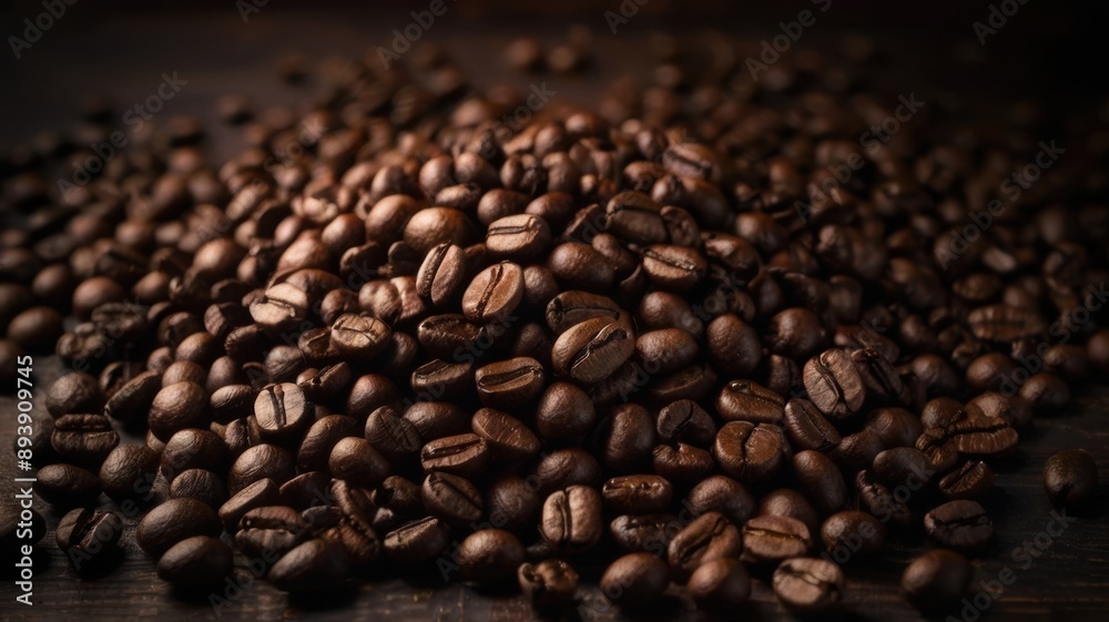 Fototapeta premium Rich coffee background with a deep, dark brown color and a smooth, velvety texture, perfect for a warm and inviting look 
