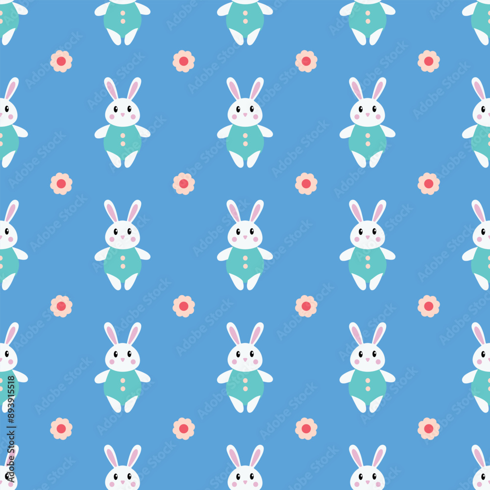 seamless pattern with rabbits