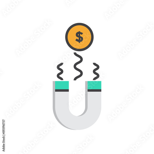 illustration of an iron attracting money