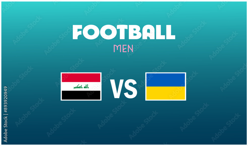 Iraq Vs Ukraine Match Football Men Games Sport 2024 Design Abstract Teams Countries Symbol Logo Vector Illustration Iraq Vs Ukraine Match Football Men Games Sport 2024 Design Abstract Teams Countries Symbol Logo Vector Illustration