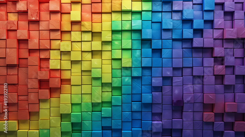 rainbow brick wall background