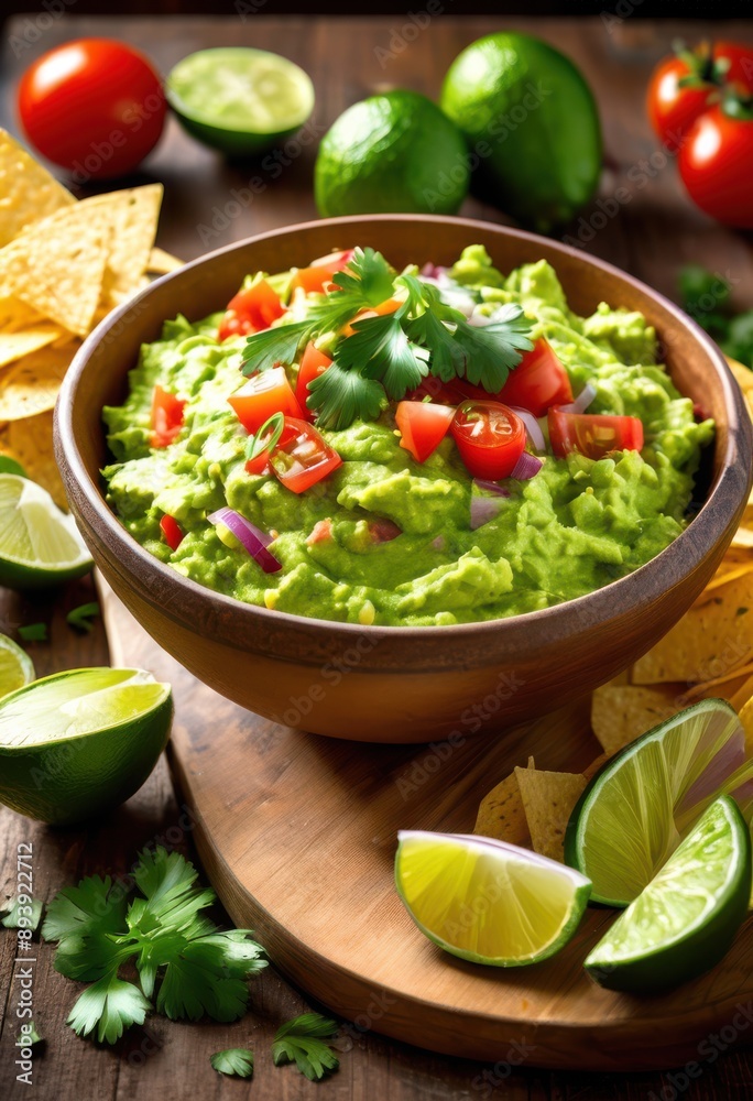 deliciously tangy guacamole served crispy chips perfect snack experience, avocado, tortilla, lime, cilantro, onion, tomato, garlic, seasoning, dip deliciously tangy guacamole served crispy chips perfect snack experience, avocado, tortilla, lime, cilantro, onion, tomato, garlic, seasoning, dip