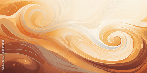 Coffee abstract background in brown tones, soft waves 