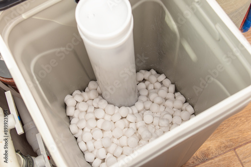 Bilde på lerret Automatic water softener. Salt water purification
