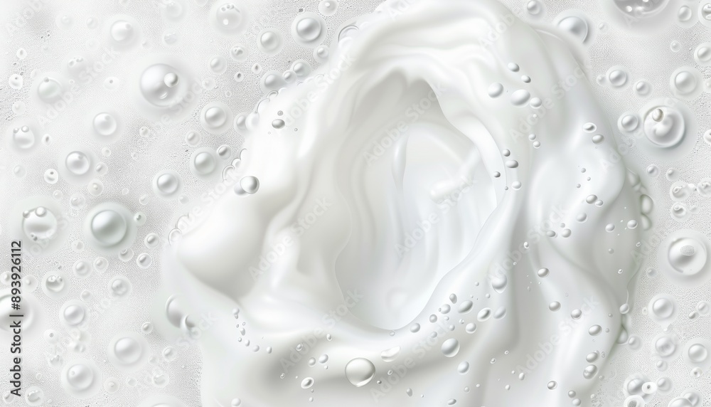 Top view of realistic shampoo, gel, or facial mousse lather isolated a transparent background Top view of realistic shampoo, gel, or facial mousse lather isolated a transparent background