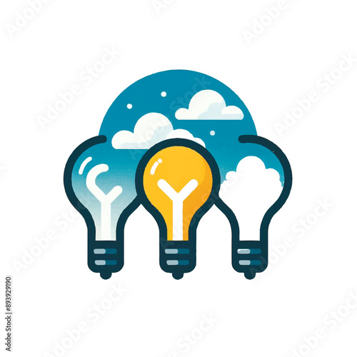 Light bulb vector isolated on white background. Innovative idea