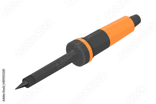 Soldering iron - hand drawn isometric vector illustration.