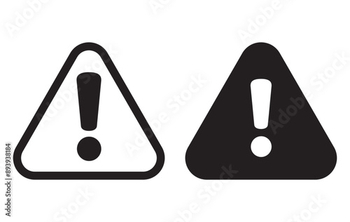 Alert icon. Warning sign and symbol. Exclamation mark in triangle.