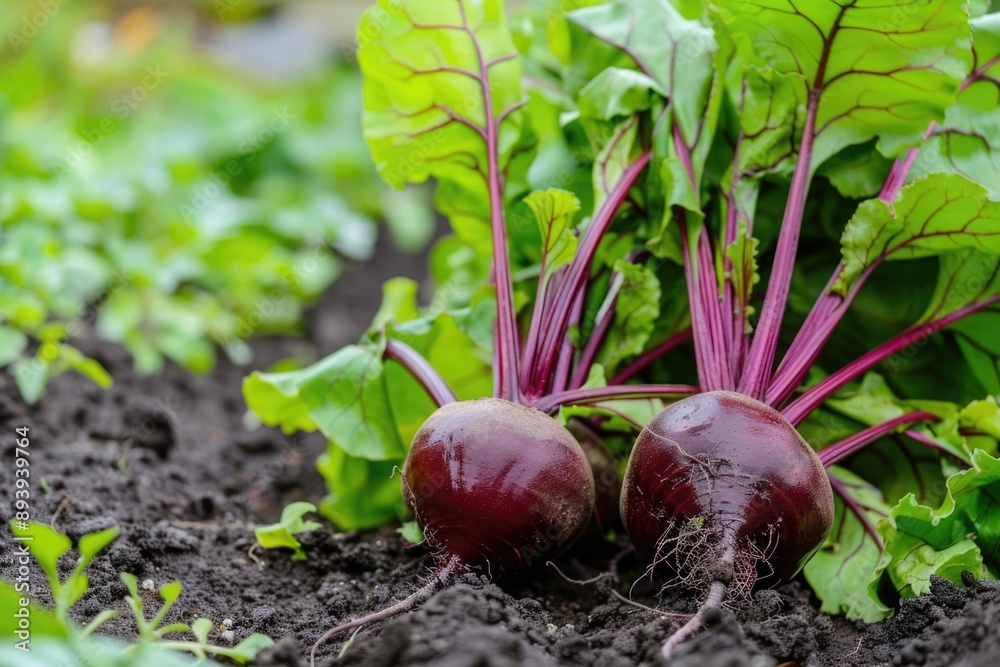 Φωτογραφία Fresh radishes nestled in the soil of a garden bed, showcasing vibrant colors an