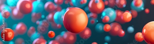 Abstract background featuring vibrant floating spheres with a bokeh effect. Dynamic and colorful visual suitable for modern designs. © Nattanon