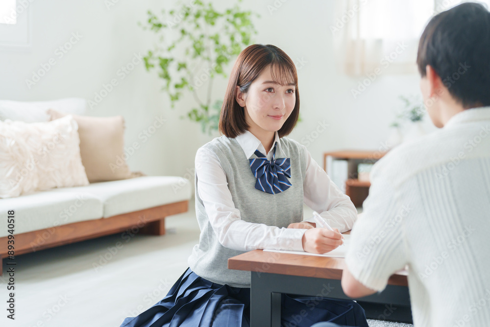 女子高校生と家庭教師 女子高校生と家庭教師