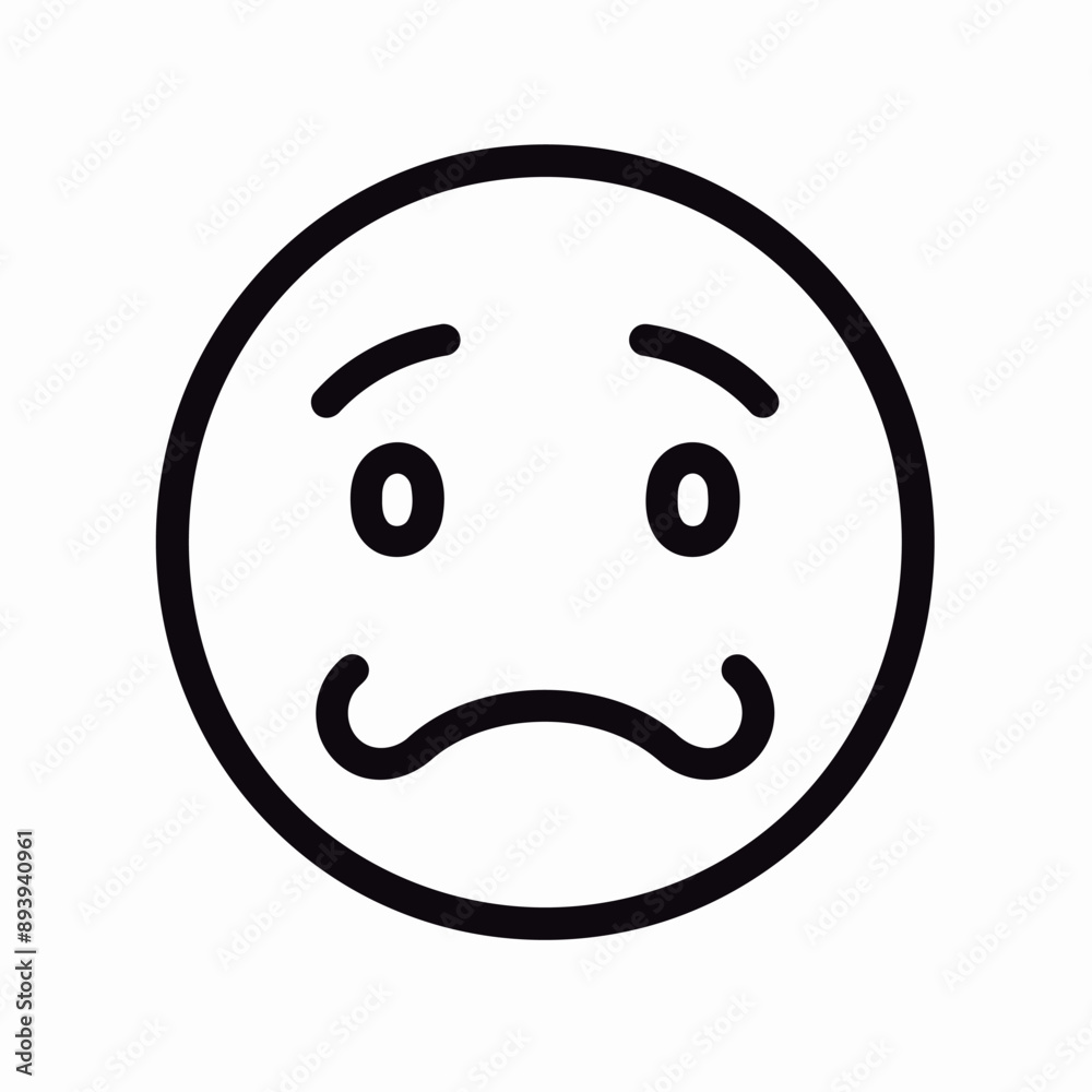 Fototapeta premium Free vector black line facial expression icon symbol message