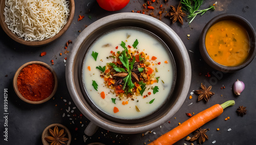 Soup Dovga, national cuisine of Azerbaijan kitchen photo