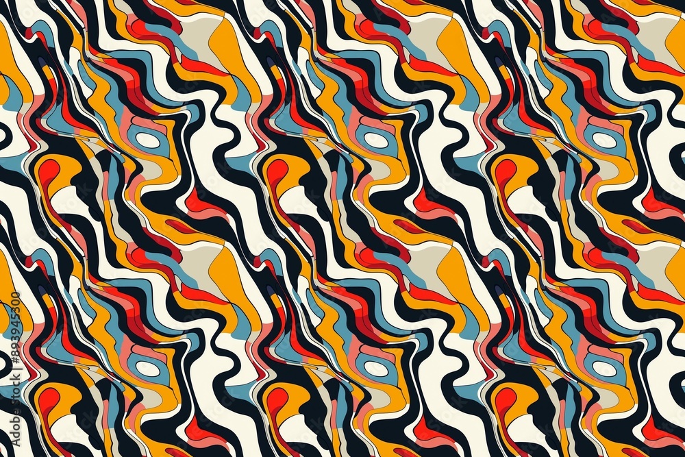 Fototapeta premium Contemporary animal print merging with abstract wavy lines for a dynamic visual experience