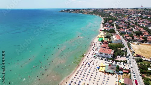 Silivri, Istanbul. Aerial view of Silivri district in Istanbul, Turkey. Silivri beach landscape.