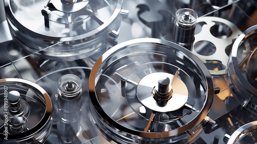 Wallpaper Mural Glass and metal mechanisms, wallpaper Torontodigital.ca