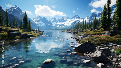 Moraine Lake - Landscape Wallpaper, Nature Background, Aerial Photography, Drone Views
