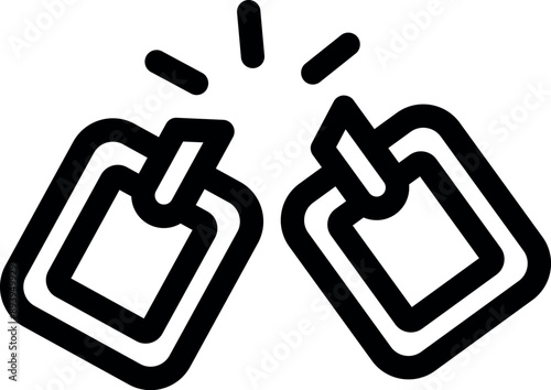 Black outline icon of a breaking chain link representing concepts like freedom and escape