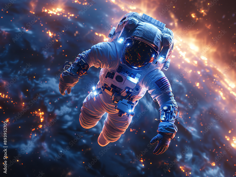 Fototapeta premium Abstract Astronaut Illustration