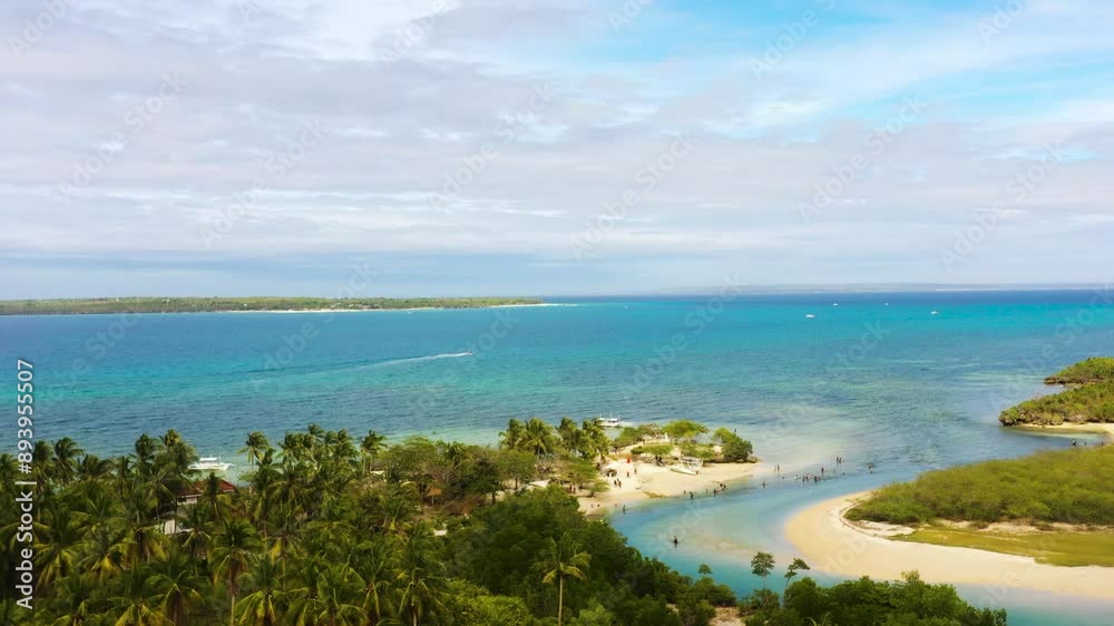 Baigad Lagoon Beach with white sands. Turquoise sea water. Bantayan, Cebu. Philippines. Baigad Lagoon Beach with white sands. Turquoise sea water. Bantayan, Cebu. Philippines.