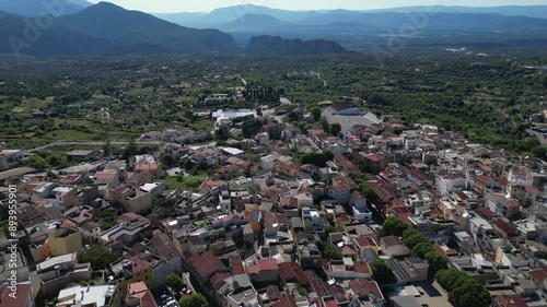 aerial view of Historic Village Of Dorgali In Sardinia, Italy  photo