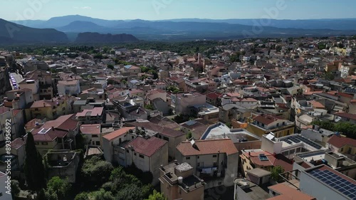 aerial view of Historic Village Of Dorgali In Sardinia, Italy  photo