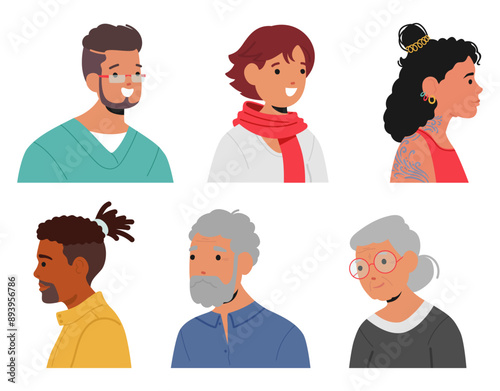 Diverse Cartoon People Characters Showcase Various Ages, Ethnicities And Styles, Highlighting Diversity And Inclusion