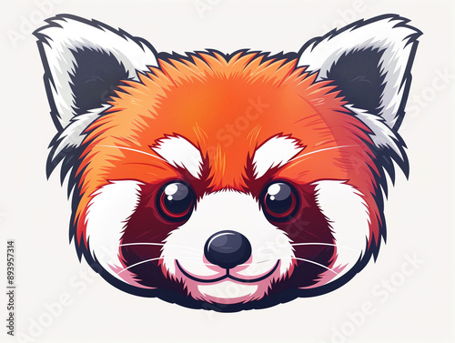 "Illustration of a Cute Red Panda Face"