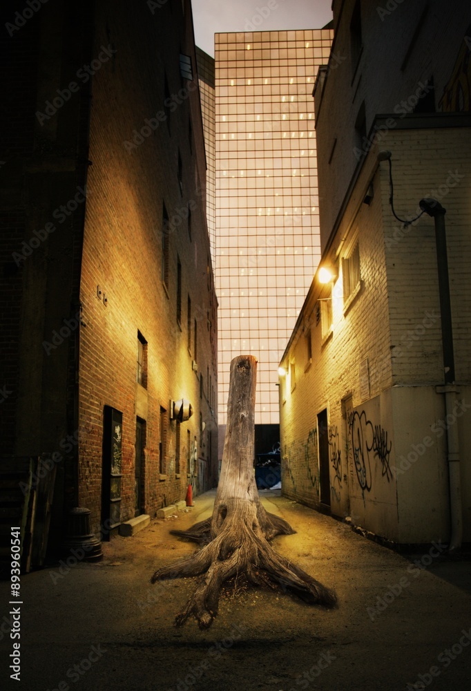 Obraz premium Tree Trunk In Back Alley