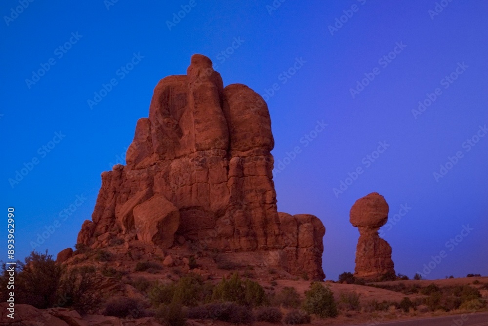 Large Balanced Rock In Utah Desert Large Balanced Rock In Utah Desert