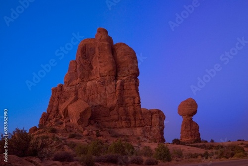 Large Balanced Rock In Utah Desert photo