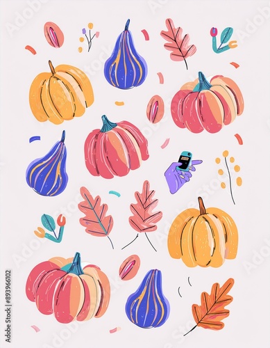 pattern with pumpkins