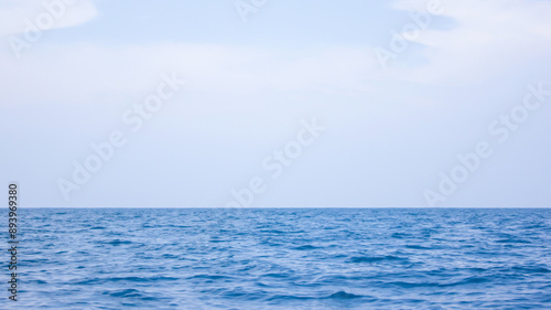 Wallpaper Mural Calm blue ocean panorama with a clear sky, minimalist sea background Torontodigital.ca