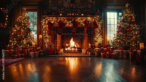 Christmas Fireplace Decor © Fuji