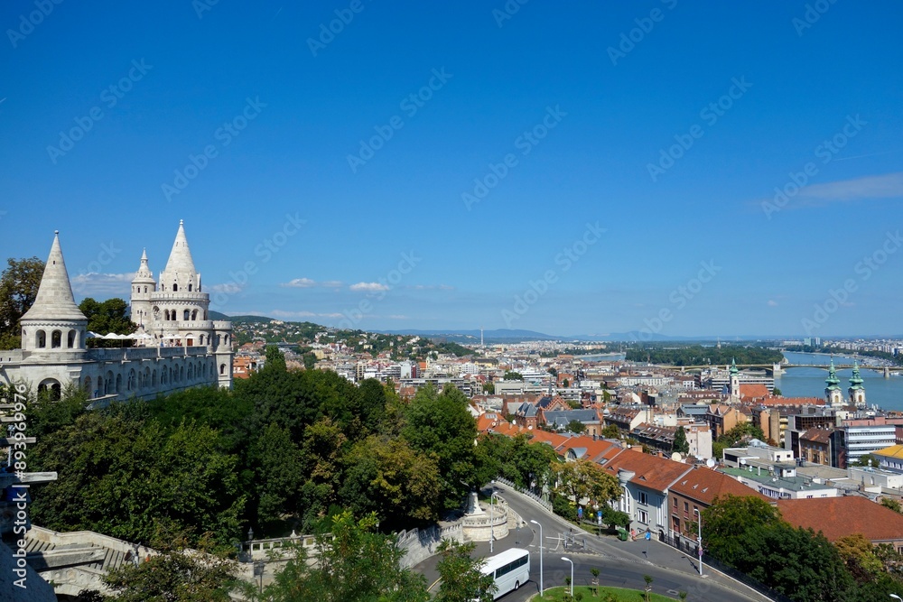 Fototapeta premium Budapest, Hungary's capital city, sits on the Danube River in Eastern Europe